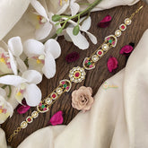 Vriksham Precious Kundan Jadau Sheeshphool-Red Green & White-J2761